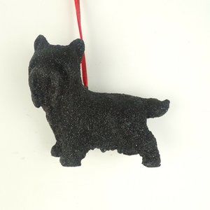 NEW Black Glittery Scottish Terrier Scottie Dog Puppy Christmas Tree Ornament